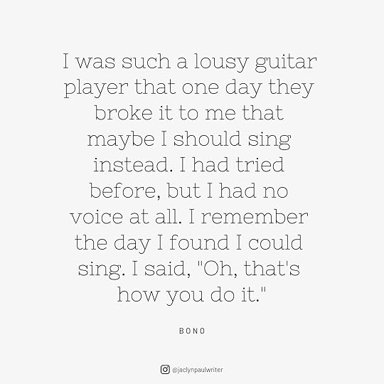 Quote from Bono of U2 about being a lousy guitar player