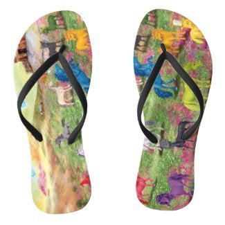 Fun Unicorn Flip Flops Custom Adult, Slim Straps 