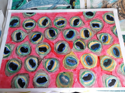 An ink pattern based on a peacock feather