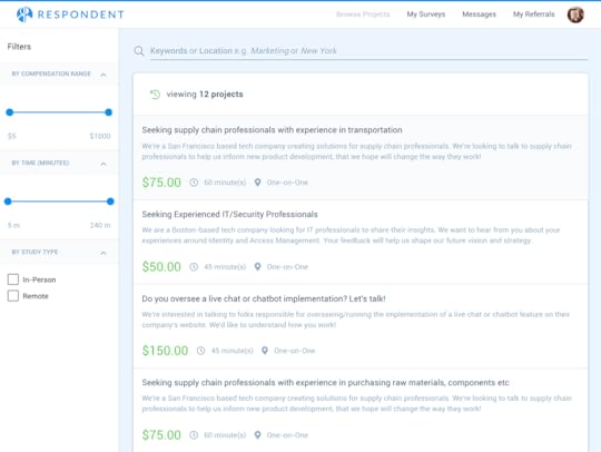 Respondent review: Respondent interface