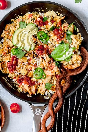 Migas is a popular Tex Mex egg dish made with chopped corn tortillas, cheese, tomatoes, jalapeños, and onions. I serve it plated with tortillas on the side, but they can also be wrapped in a tortilla, taco style.