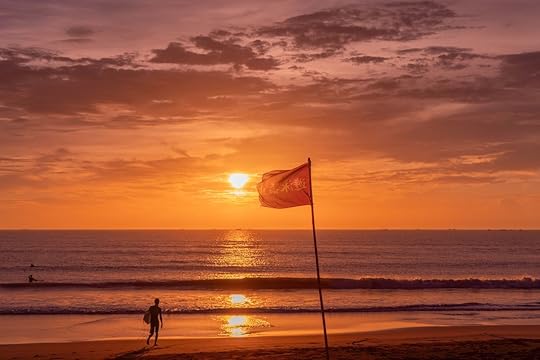 Beautiful sunrise on a Japanese beach
