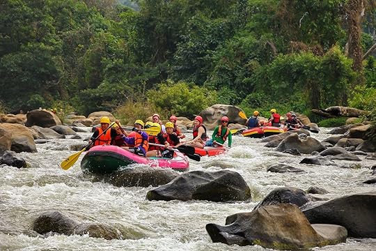 White water rafting on the rapids of river Maetang