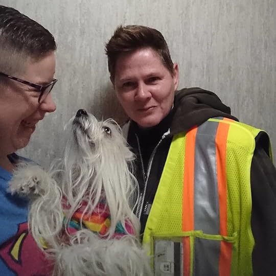 Petal loves when Corey Doran, our postal worker, delivers the mail because whenever Corey can she takes a moment to rub Petal’s head and say hi to her. Petal loves Corey so much she now whimpers when she sees her until Corey pats her, and leans her head right back, almost upside down, to keep getting patted! Corey is thoughtful and kind. I’m so glad she is our mail carrier.<br /><br />#canadapost #friendlymailcarrier #postalworker<br />#petalrainfield #chinesecrested #hairyhairless #dogstagram #ilovemydog #ilovemychinesecresteddog #dogmom<br />#cherylrainfield #YAwriter #LGBTQwriter #booknerd #bookworm #ireadYA #survivor #feminist