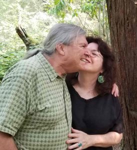 Two people kissing