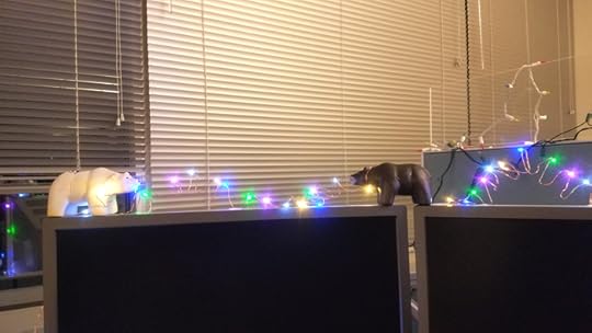 Geeky Fairy Light Addiction - toy bears getting tangled up with fairy lights