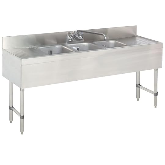 Stainless Steel Bar Sink 95" Three Partment Custom Stainless Steel Kitchen Sinks