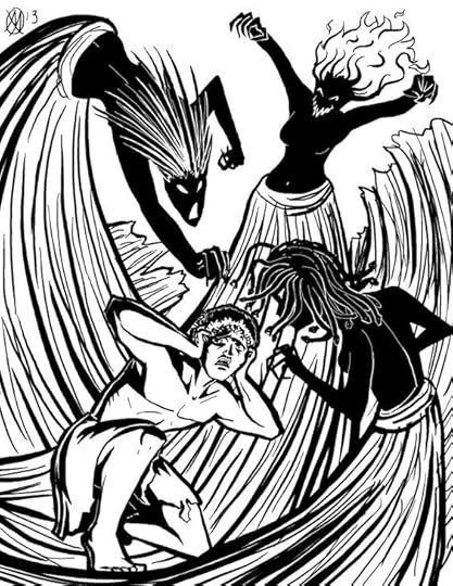 Greek Myths-Troy-Orestes and the Erinyes by Coyotzin on DeviantArt