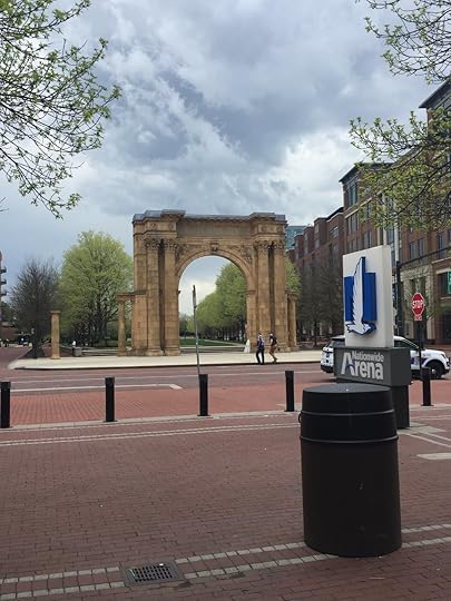 Heading into the arena.