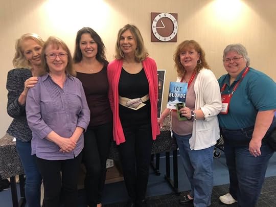 l-r: Mary Burton, Maggie King, Kristin Kisska, Elaine Viets, Me, J. A. Chalkley