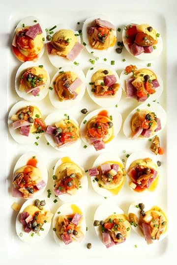 Muffuletta Deviled Eggs
