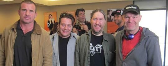 Anthony Metivier with Uwe Boll, Eddie Furlong and Dominic Purcell