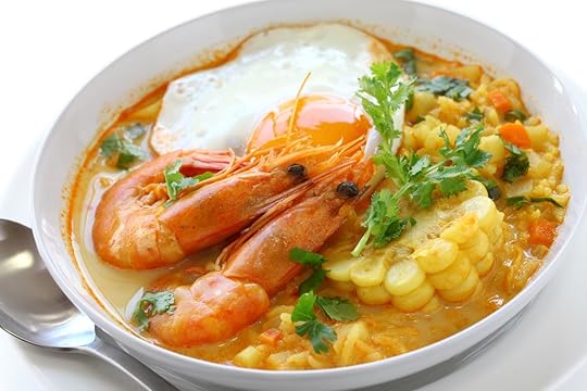 Camarones skull, Peruvian shrimp chowder