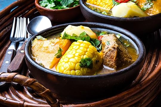 Traditional chilean cazuela of cerdo with chuchoca