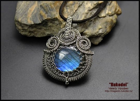 Nickel silver and Labrador wire pendant.