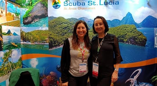 Karolin Troubetzkoy from Scuba St Lucia and Lisa Niver at DEMA