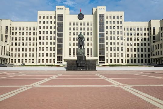 Monument of Lenin near Government House of Republic of Belarus in Minsk