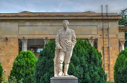 Statue of Joseph Stalin outside his house and museum In Gori, Georgia