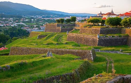 Minho Medieval fortification at dusk, Portugal