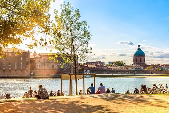 Banks of the Garonne River in Toulouse in Occitania, France