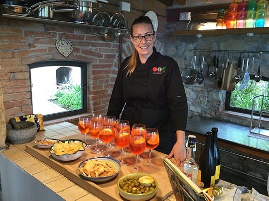 Karolina with our afternoon spritzers