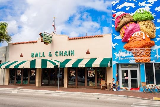 Miami's historic Eight Street area with colorful store fronts