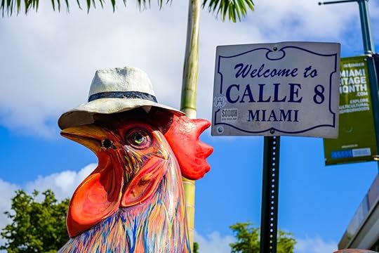 Colorful artwork on display along the popular Calle Ocho in Historic Little Havana