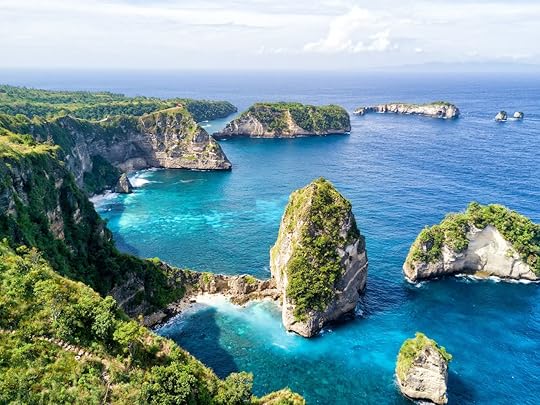 View from the Atuh Rija Lima shrine on Nusa Penida Island near Bali, Indonesia
