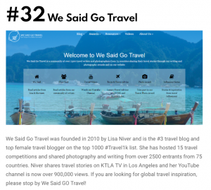 We Said Go Travel Top 50 Most Amazing Travel Blogs
