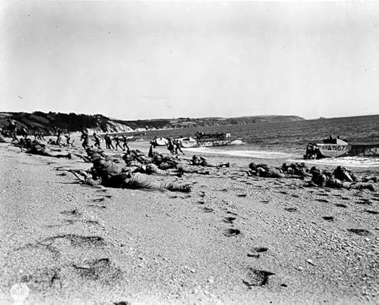US soldiers practicing for D-day at Slapton Sands, Lyme Bay, England, 27 April 1944 (Library of Congress)