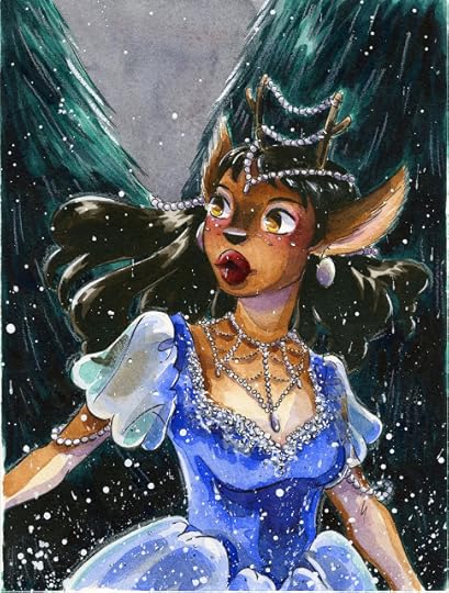 Illustration painted with White Nights watercolors