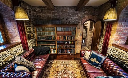 Airbnb in Ireland with a full bookshelf