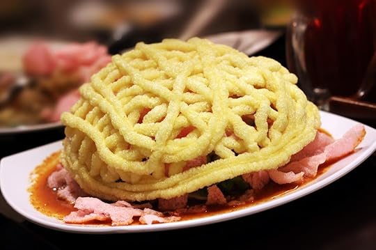 Asinan Betawi with yellow kerupuk, indonesian food