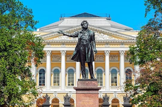 Monument to the Great Russian Alexander Pushkin on Arts Square, St Petersburg, Russia