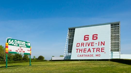 Historic 66 Drive-in Theatre and neon sign, on Route 66