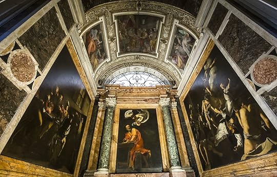 Caravaggio painting in the Church of San Luigi dei Francesi, Rome, Italy