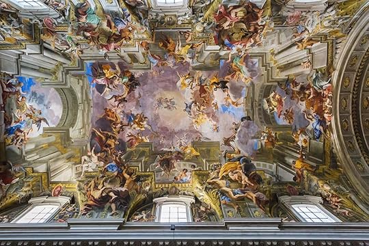 Ceiling in church of St. Ignatius of Loyola in Rome, Italy