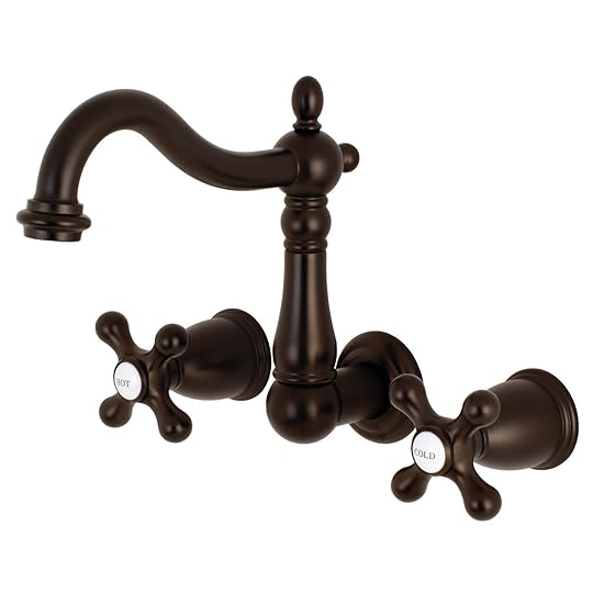 Kingston Brass Ks1255ax 8 Inch Center Wall Mount Bathroom Faucet Oil Rubbed Bronze Kitchen Sinks