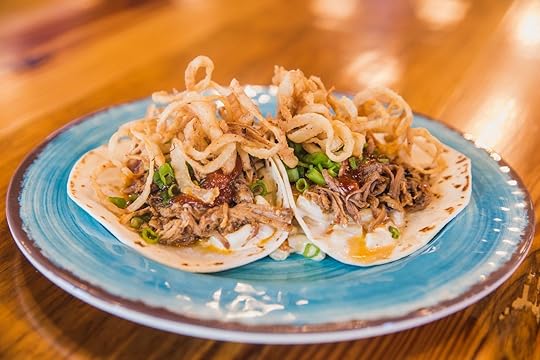 Soft shell carnitas tacos