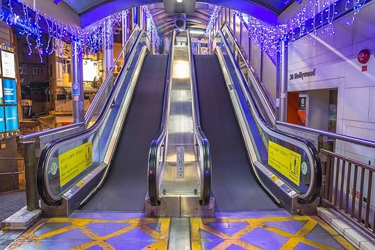 The Central-Mid-Levels Escalator, the longest outdoor covered escalator system in the world,