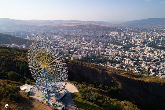 The Ferris wheel in Tbilisi. Against the background of the city
