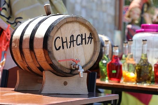 Barrel with chacha on the table