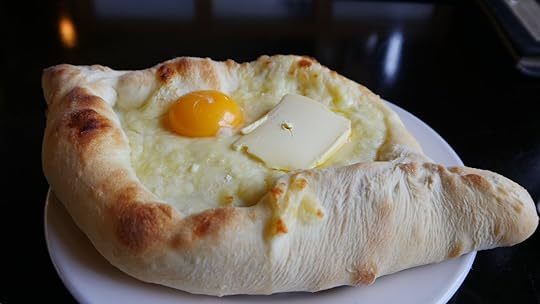 Georgian traditional dish called Adjaruli Khachapuri