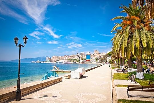 Main city promenade in Saranda, Albania