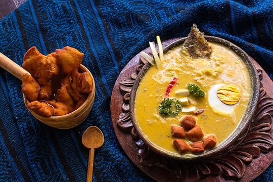 A gastronomic photograph of an Ecuadorian Easter dish called Fanesca