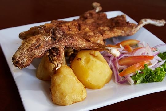 Ecuadorian roasted guinea pig with potatoes