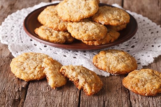 Oatmeal cookies close-up on the table. horizontal