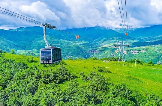Wings of Tatev cableway, stretching from Halidzor to Tatev Monastery