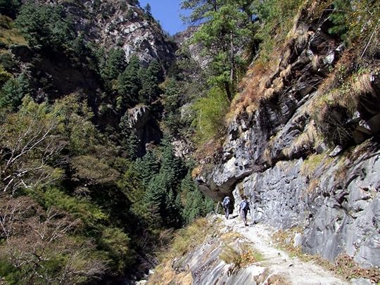 Cliffside trail through the wonderfully forested Naar Phu Gorge