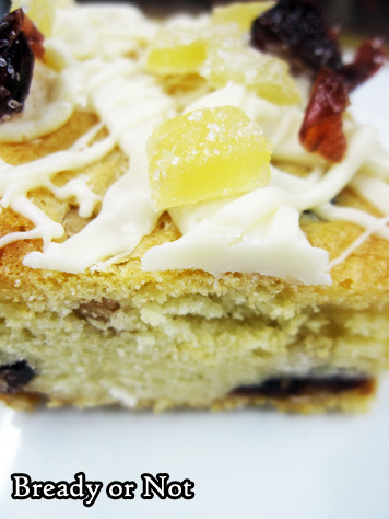 Bready or Not: Cranberry-Candied Ginger Blondies with Macadamia Nuts 